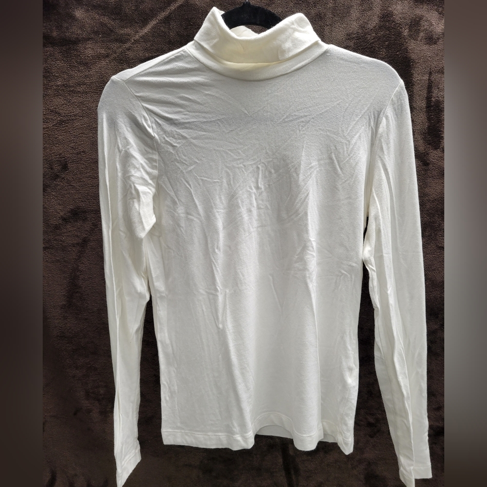 BANANA REPUBLIC Womens White Turtle-Neck T-shirts